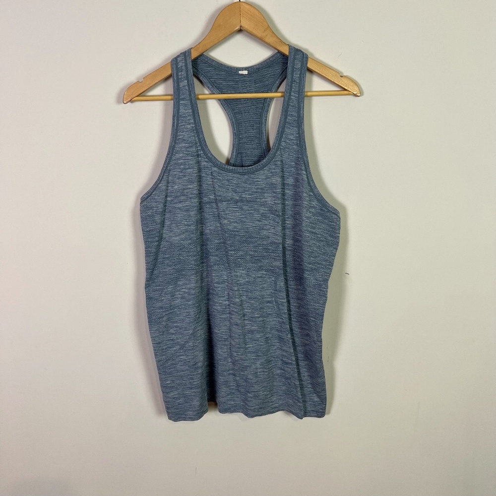 Lululemon Womens Blue Racer Back Activewear Tank Top Size 12 Workout Gym